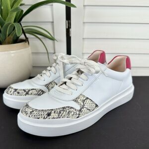 Cole Haan GrandPro Rally Court Sneakers White Snake Print Low Top Shoes Size 10B